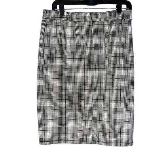 Kate Kasin black & white houndstooth pencil skirt large - Picture 1 of 4